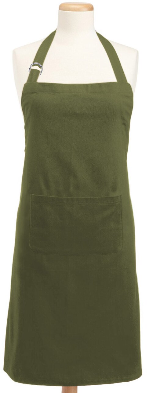 Contemporary Home Living Unisex Chino Cotton Kitchen Chef Apron - 32" - Olive Green